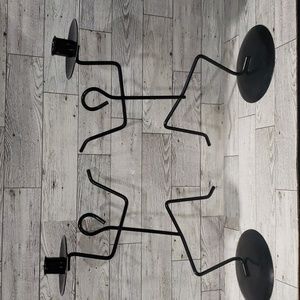 Vintage MCM Metal Stickman Candle Holders